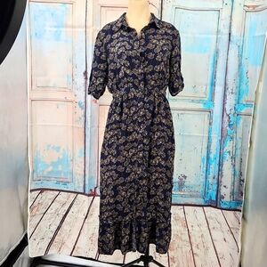 Garance Button Front Maxi Floral Dress